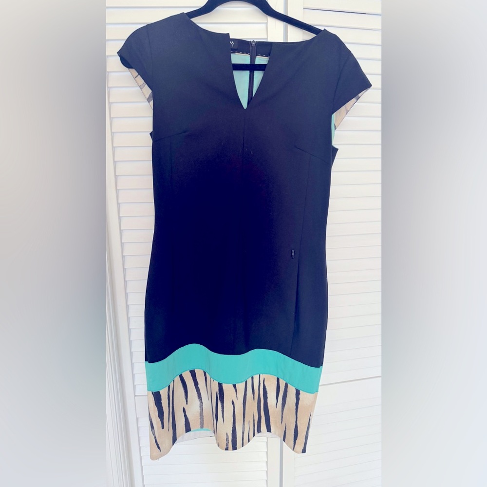 Escada Sport Reptile Print Sheath Dress Size 34. Excellent condition